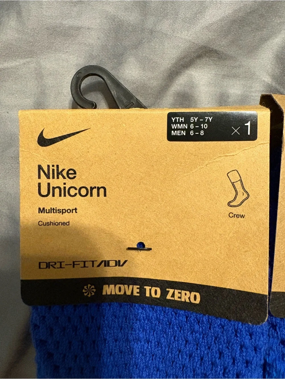 Lot Of 2 Nike Unicorn Dri-FIT ADV Cushioned Crew Socks Mens Royal Blue Medium